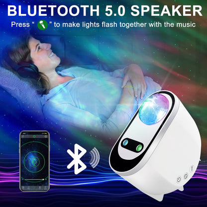 Ocean Wave Projector | LED Ambient Lighting | Bluetooth Speaker & Voice Control | Relaxing Ambience