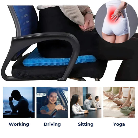Orthopedic Gel Seat Cushion | Honeycomb Pressure Relief Support | Polyester Fill & Fabric Exterior