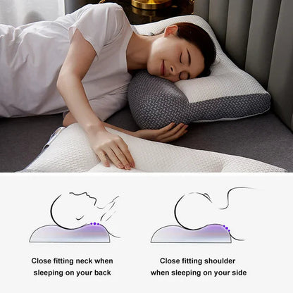 Orthopedic Neck Pillow for Side & Back Sleepers | Ergonomic Contour | Washable Polyester & Soy Fill