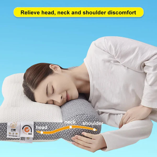 Orthopedic Neck Pillow for Side & Back Sleepers | Ergonomic Contour | Washable Polyester & Soy Fill
