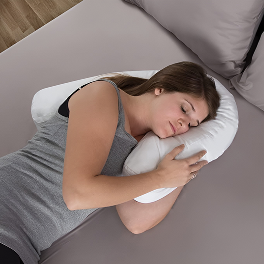 Orthopedic Side Sleeper Pillow | Ergonomic Contour & Ear Cutout | Plush Cover, Machine-Washable