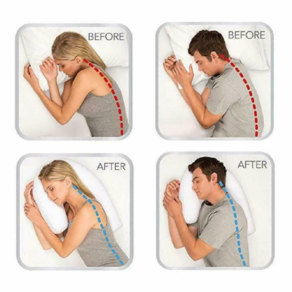 Orthopedic Side Sleeper Pillow | Ergonomic Contour & Ear Cutout | Plush Cover, Machine-Washable