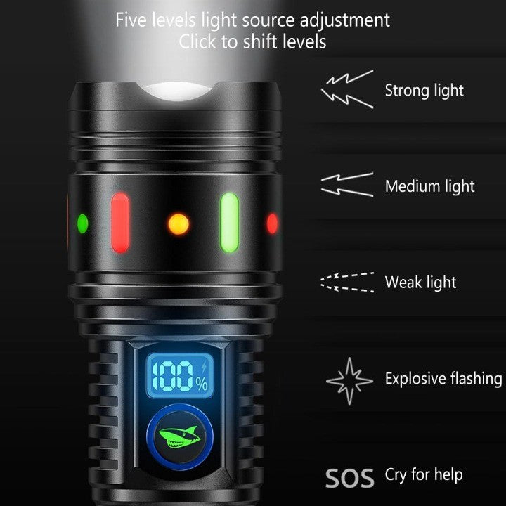 Outdoor Flashlight | Long-Range Beam | Lightweight Aluminum Body | Ideal for Camping & Hiking