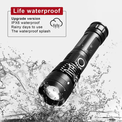 Outdoor LED Flashlight | Adjustable Zoom Beam | USB-C Rechargeable | Waterproof for Camping