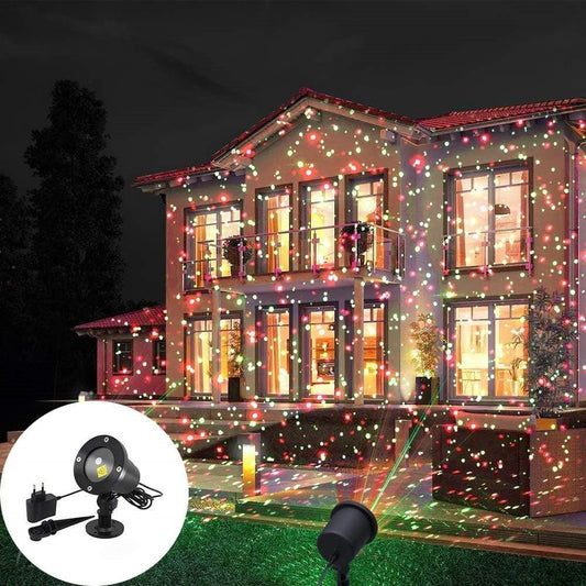 Outdoor Laser Projector | Red & Green Star Projection | Up to 5m Range | Stake & Mount Base