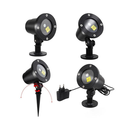 Outdoor Laser Projector | Red & Green Star Projection | Up to 5m Range | Stake & Mount Base