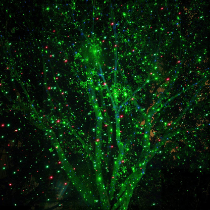 Outdoor Laser Projector | Red & Green Star Projection | Up to 5m Range | Stake & Mount Base