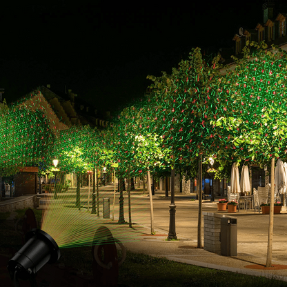 Outdoor Laser Projector | Red & Green Star Projection | Up to 5m Range | Stake & Mount Base