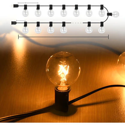 Outdoor String Lights | Warm White LED Ball Design | Waterproof & Energy Efficient | Durable Design