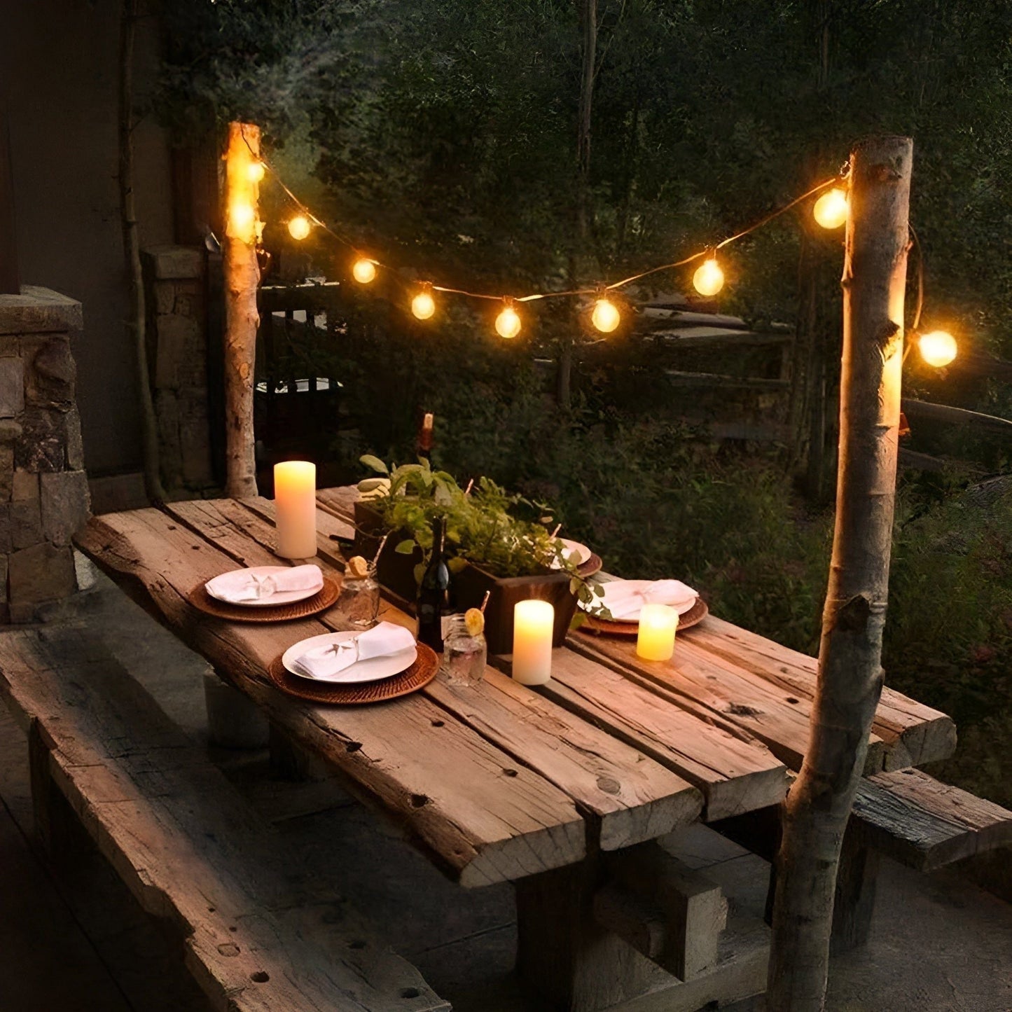 Outdoor String Lights | Warm White LED Ball Design | Waterproof & Energy Efficient | Durable Design