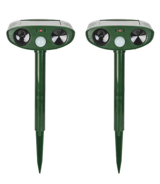 Outdoor Ultrasonic Chipmunk Repeller | Solar-Powered Motion Sensor | Up to 2,425 sq ft Coverage