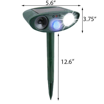 Outdoor Ultrasonic Chipmunk Repeller | Solar-Powered Motion Sensor | Up to 2,425 sq ft Coverage