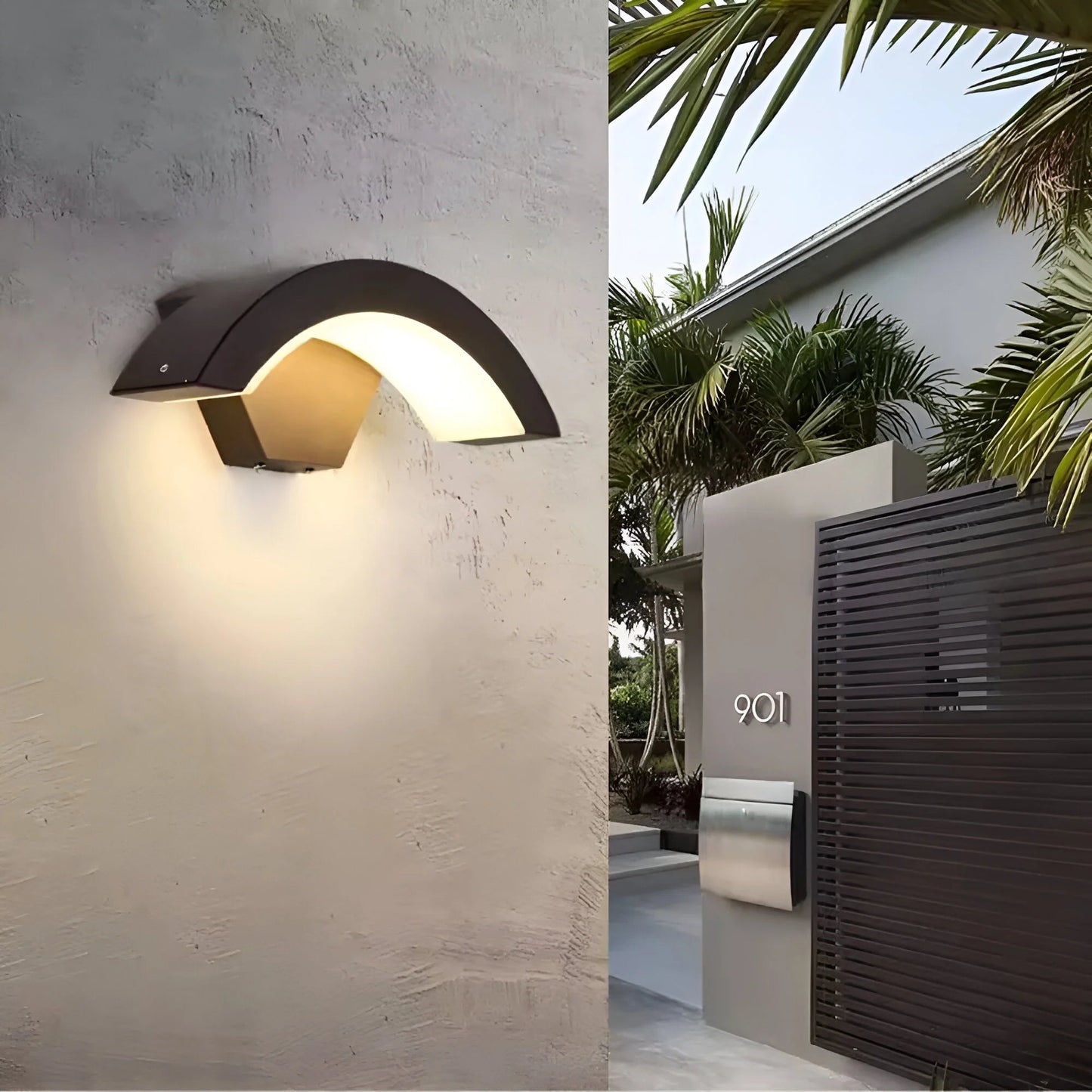 Outdoor Wall Light | Motion Sensor 18W | Metal & Acrylic, Weatherproof | Energy-Saving