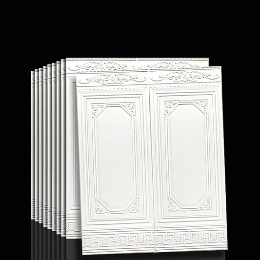 Peel & Stick Wall Panels | 3D Embossed Tin Back | Vinyl 10-Piece Set | Waterproof