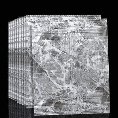 Peel & Stick Wall Panels | 3D Embossed Tin Back | Vinyl 10-Piece Set | Waterproof