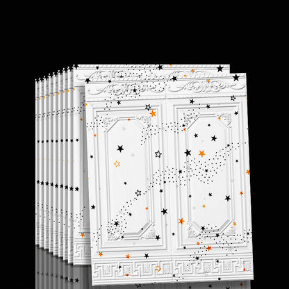 Peel & Stick Wall Panels | 3D Embossed Tin Back | Vinyl 10-Piece Set | Waterproof