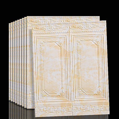 Peel & Stick Wall Panels | 3D Embossed Tin Back | Vinyl 10-Piece Set | Waterproof