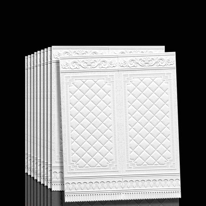 Peel & Stick Wall Panels | 3D Embossed Tin Back | Vinyl 10-Piece Set | Waterproof