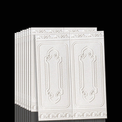 Peel & Stick Wall Panels | 3D Embossed Tin Back | Vinyl 10-Piece Set | Waterproof