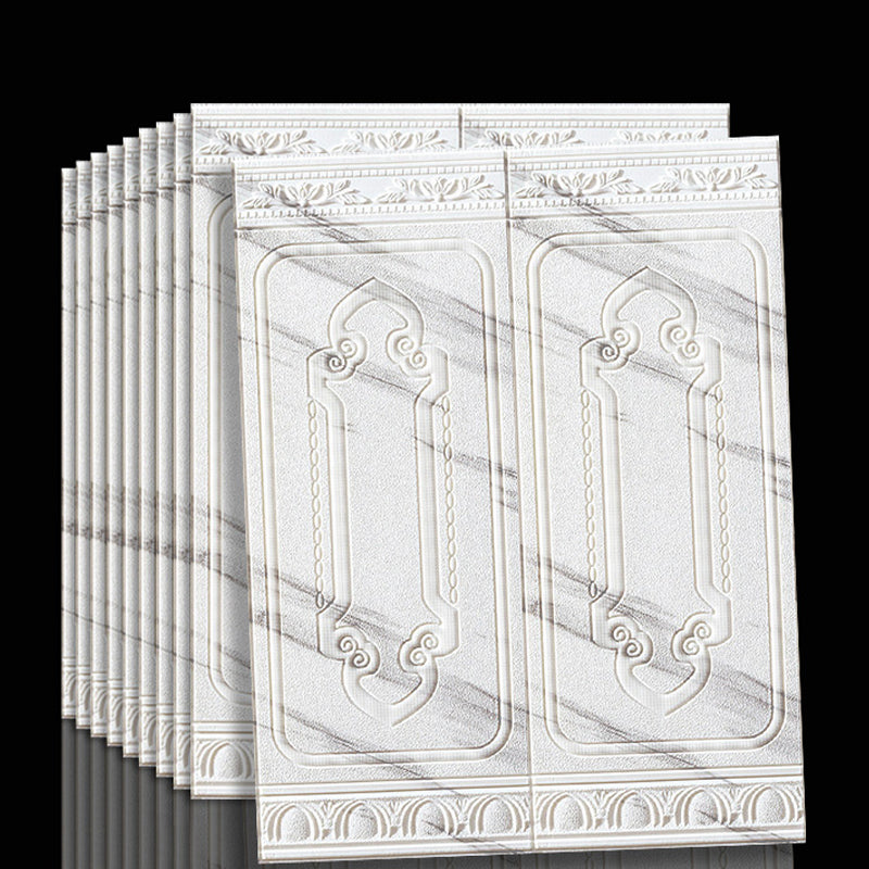 Peel & Stick Wall Panels | 3D Embossed Tin Back | Vinyl 10-Piece Set | Waterproof