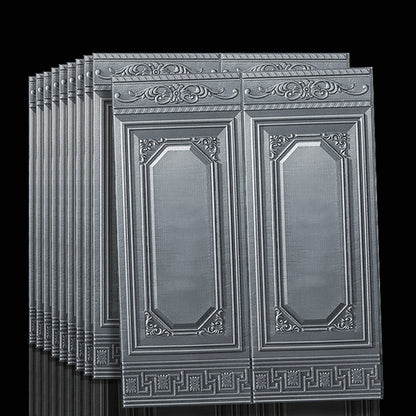 Peel & Stick Wall Panels | 3D Embossed Tin Back | Vinyl 10-Piece Set | Waterproof