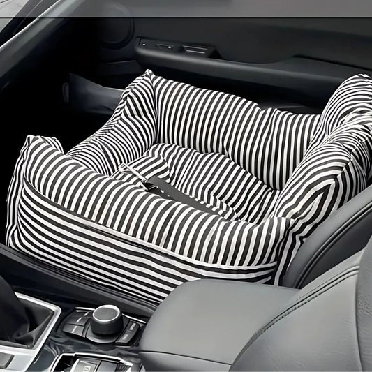 Pet Car Seat for Dogs & Cats | Dual-Layer Cushion | Non-Slip Base & Adjustable Straps