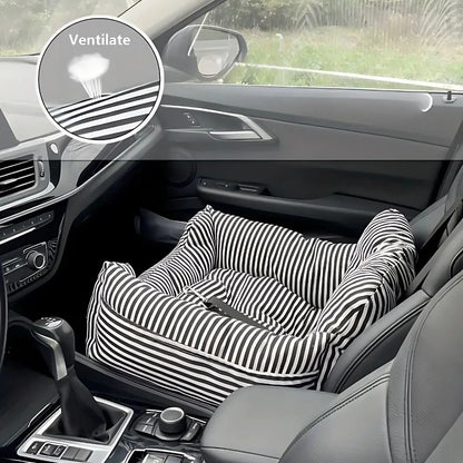 Pet Car Seat for Dogs & Cats | Dual-Layer Cushion | Non-Slip Base & Adjustable Straps