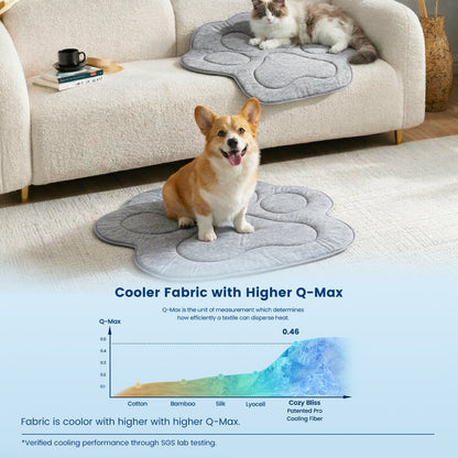 Pet Cooling Mat | Instant Cooling Fabric | Waterproof & Non-Slip Backing, Machine Washable