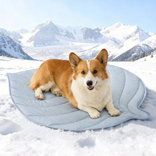 Pet Cooling Mat | Leaf Shape Cooling Fabric | Waterproof & Non-Slip Backing | Easy Care