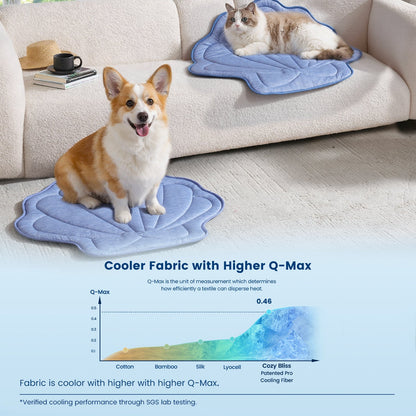 Pet Cooling Mat for Dogs & Cats | Instant Chill Fabric | Waterproof Lining & Silicone Non-Slip Backing