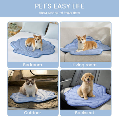 Pet Cooling Mat for Dogs & Cats | Instant Chill Fabric | Waterproof Lining & Silicone Non-Slip Backing