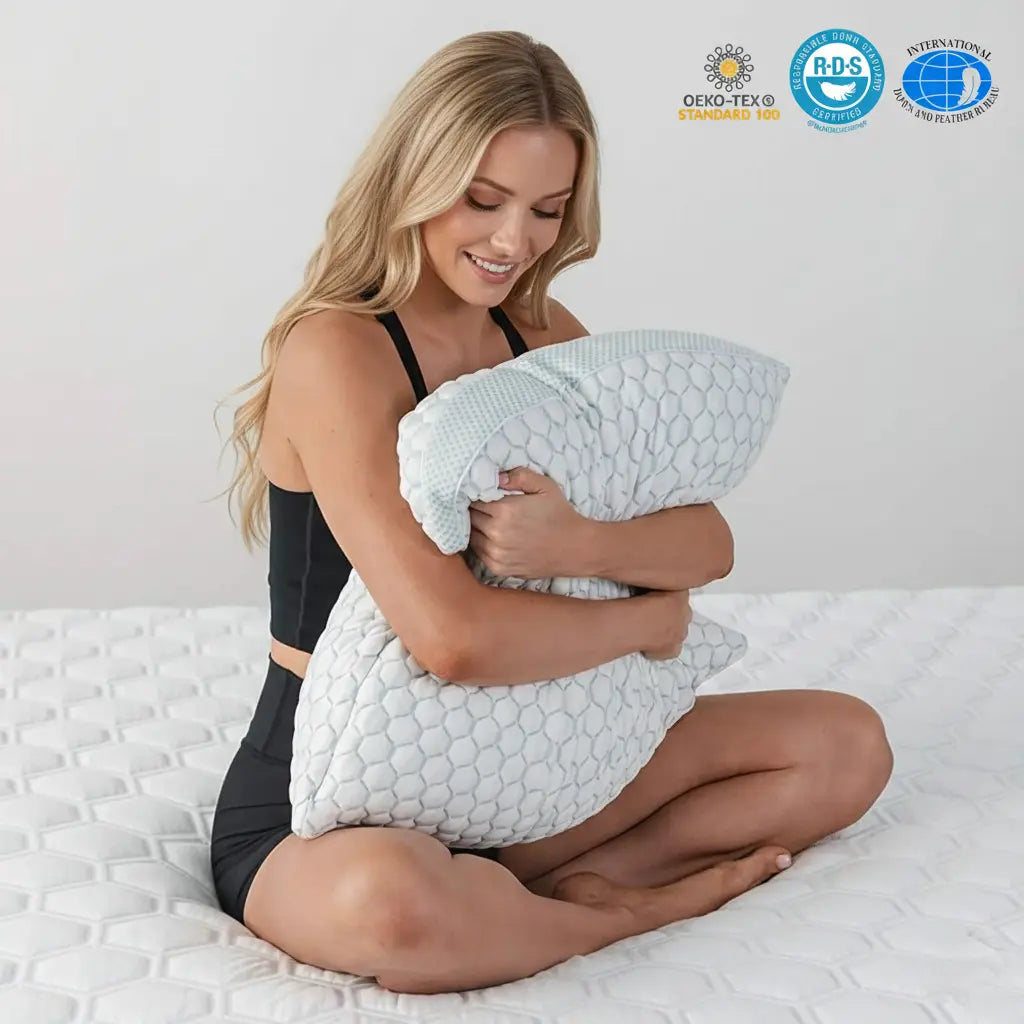 Pillow for Side Sleepers | Cooling Shredded Memory Foam | Adjustable Fill | Neck Support