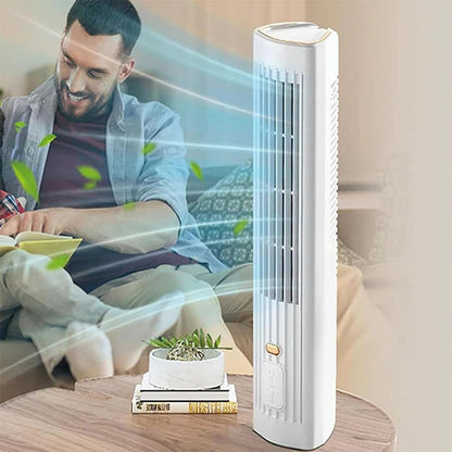 Portable Air Conditioner Tower Fan | Bladeless Design | USB Rechargeable | Quiet for Home