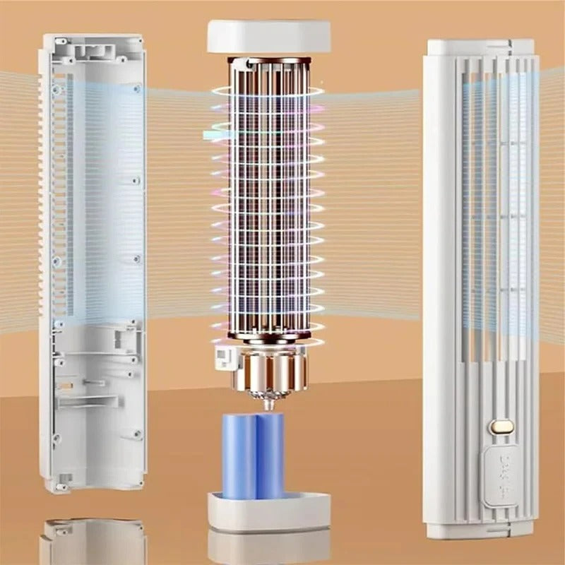 Portable Air Conditioner Tower Fan | Bladeless Design | USB Rechargeable | Quiet for Home