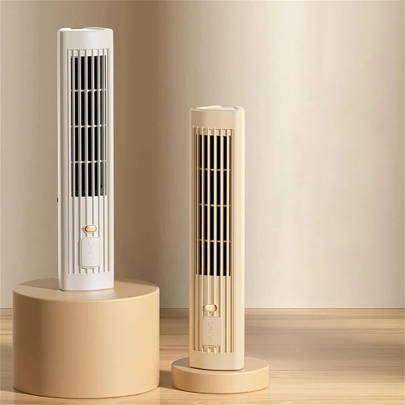 Portable Air Conditioner Tower Fan | Bladeless Design | USB Rechargeable | Quiet for Home