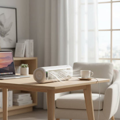 Portable Bladeless Cooler | Evaporative Cooling | USB-C Rechargeable, Up to 8H Runtime | Quiet