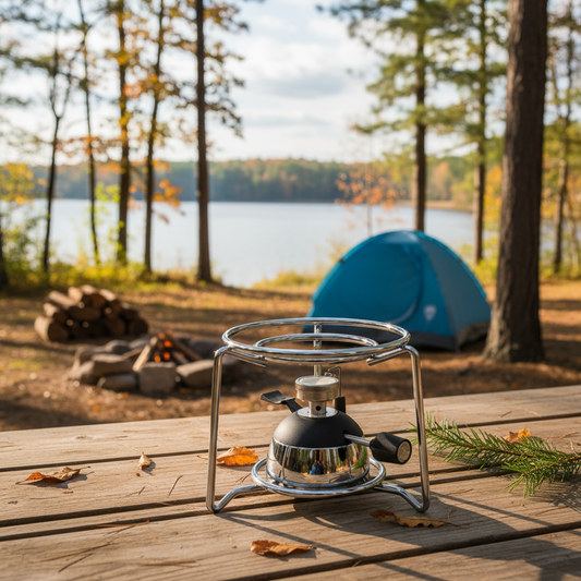 Portable Camping Stove | Energy-Efficient Burner | Stainless Steel Compact Design | Outdoor Cooking