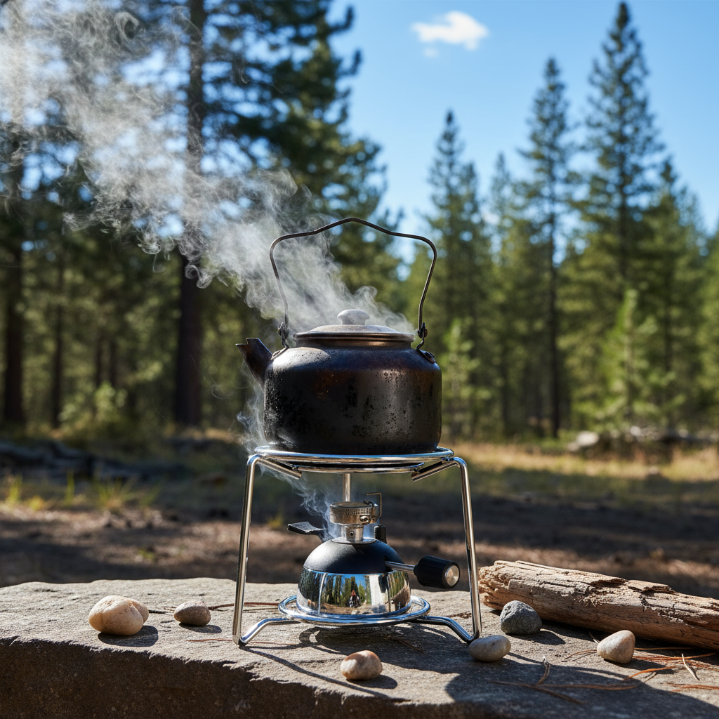 Portable Camping Stove | Energy-Efficient Burner | Stainless Steel Compact Design | Outdoor Cooking