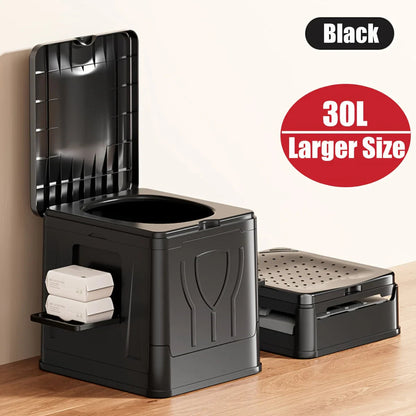 Portable Camping Toilet | Extra-Large Foldable Design | Lid & Sturdy Seat | Travel & Emergency Use