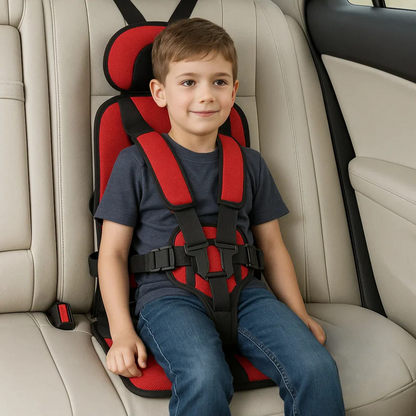 Portable Child Car Seat Ages 1-14 | Crash-Tested Harness | Foldable, Machine-Washable Cover