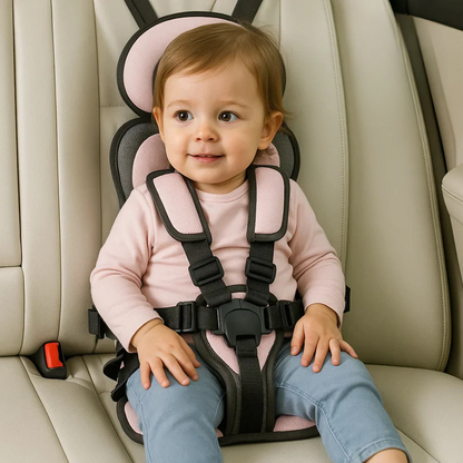 Portable Child Car Seat Ages 1-14 | Crash-Tested Harness | Foldable, Machine-Washable Cover