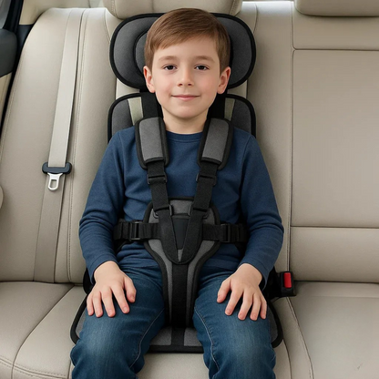 Portable Child Car Seat Ages 1-14 | Crash-Tested Harness | Foldable, Machine-Washable Cover