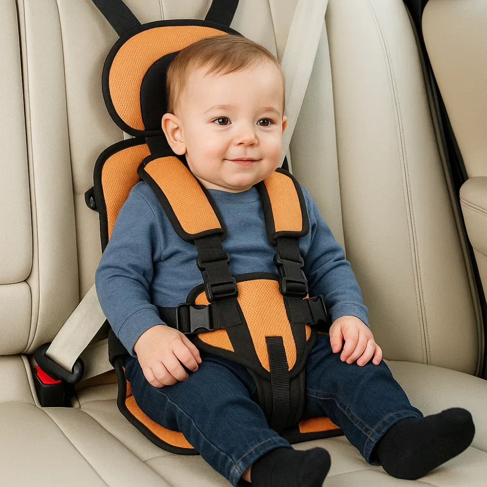 Portable Child Car Seat Ages 1-14 | Crash-Tested Harness | Foldable, Machine-Washable Cover