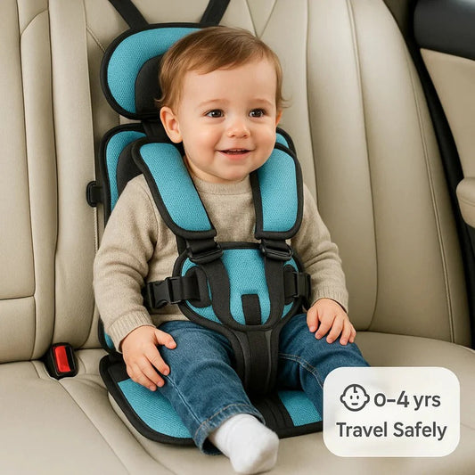 Portable Child Car Seat | Ultra-Light Foldable Booster | 5-Point Harness & 132 lb | Travel-Friendly