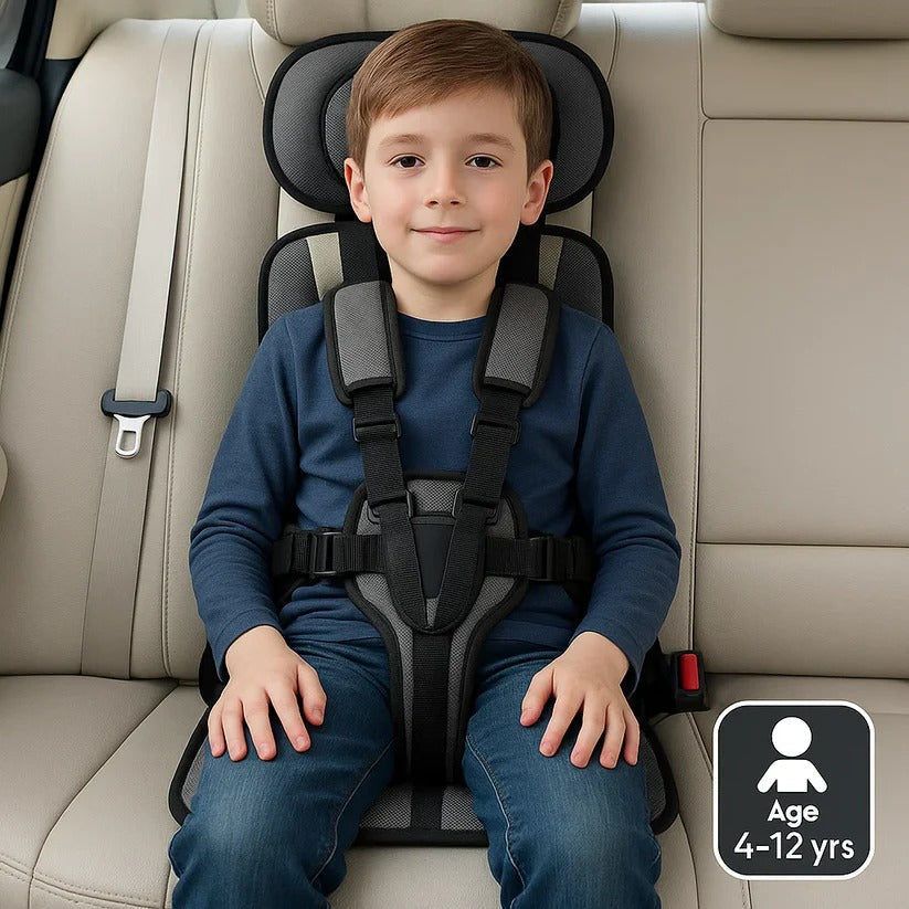 Portable Child Car Seat | Ultra-Light Foldable Booster | 5-Point Harness & 132 lb | Travel-Friendly