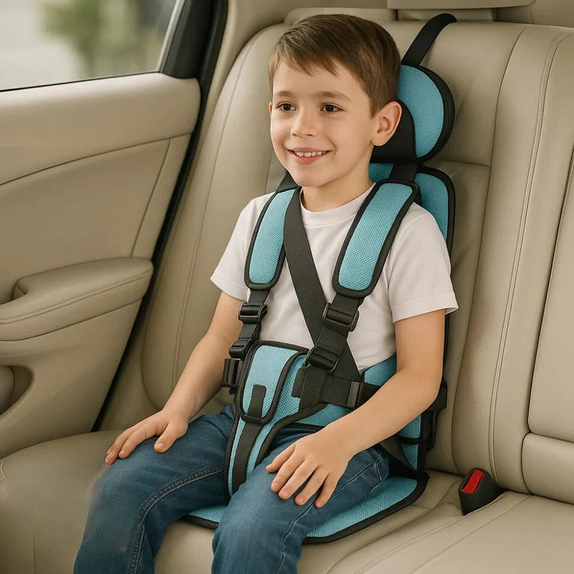 Portable Child Car Seat | Ultra-Light Foldable Booster | 5-Point Harness & 132 lb | Travel-Friendly
