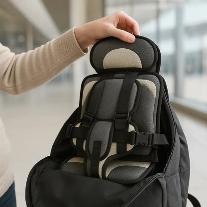 Portable Child Car Seat | Ultra-Light Foldable Booster | 5-Point Harness & 132 lb | Travel-Friendly
