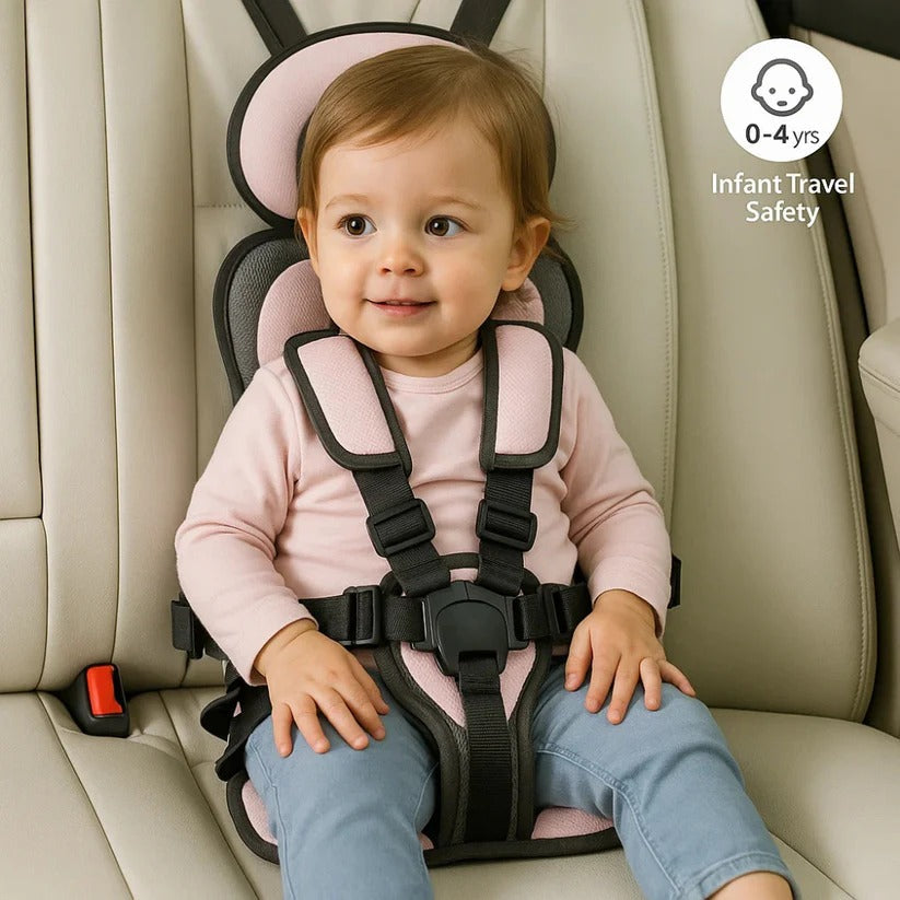 Portable Child Car Seat | Ultra-Light Foldable Booster | 5-Point Harness & 132 lb | Travel-Friendly