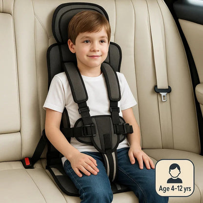 Portable Child Car Seat | Ultra-Light Foldable Booster | 5-Point Harness & 132 lb | Travel-Friendly