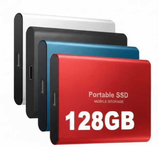 Portable External SSD 128GB | High-Speed USB-C | Compact Durable Design | Travel-Ready